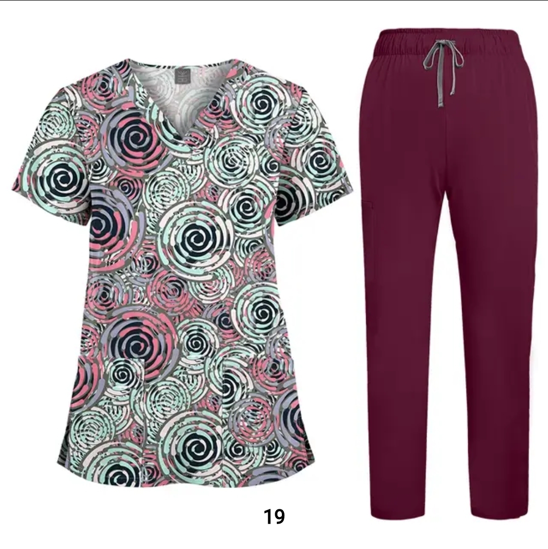 V-Neck Scrub Set – Top & Jogger Pant